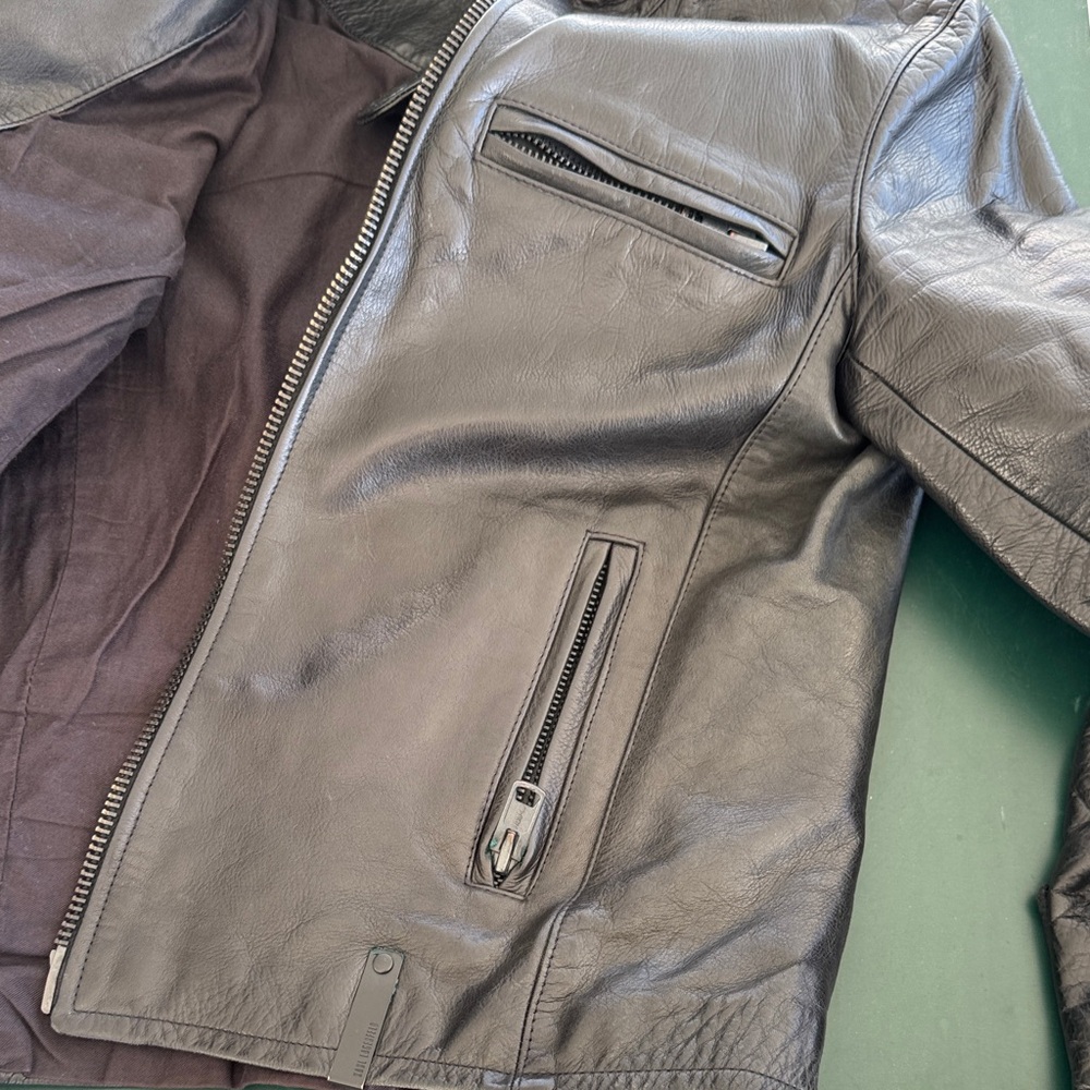 Karl largerfeld Men's Black Leather Jacket M - Picture 8 of 9